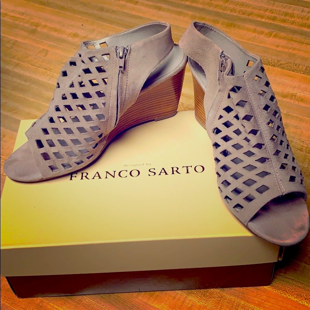 Franco Sarto suede taupe sandals
